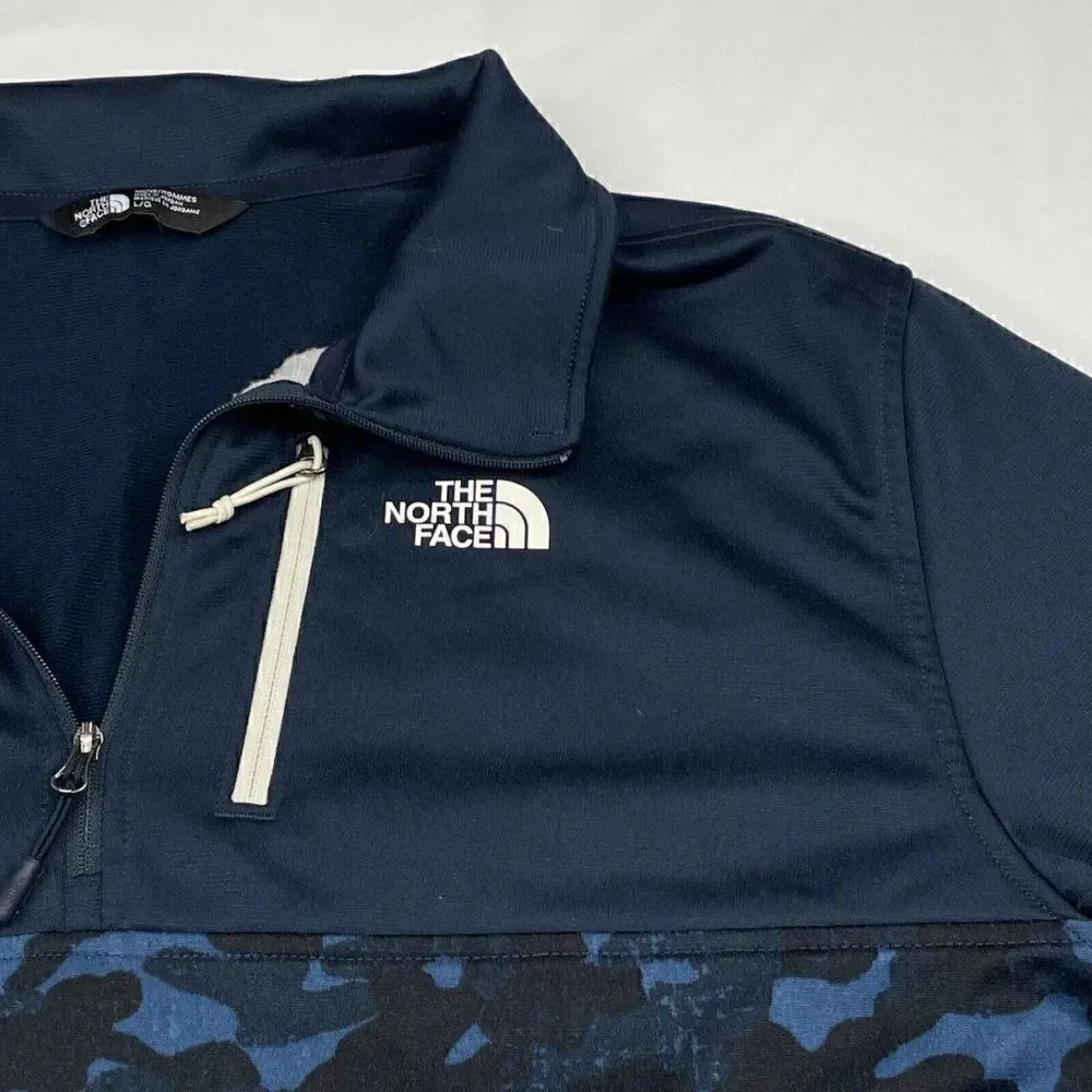 The North Face Blue Camo 1/2 Zip Canyonlands Pullover Shirt